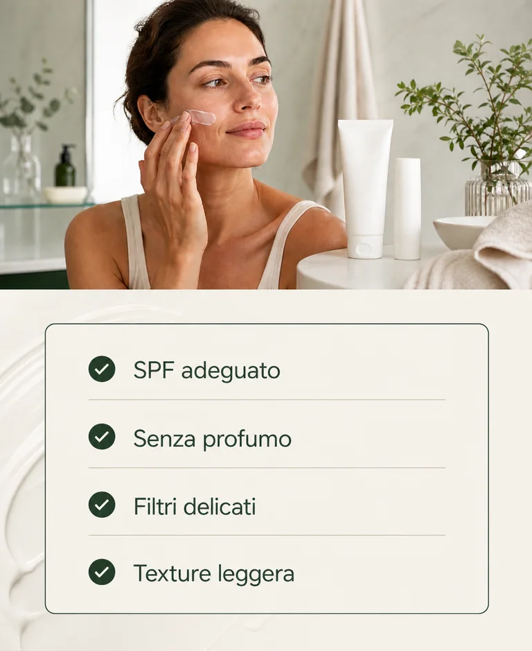 Checklist pratica per scegliere una crema solare per pelle sensibile