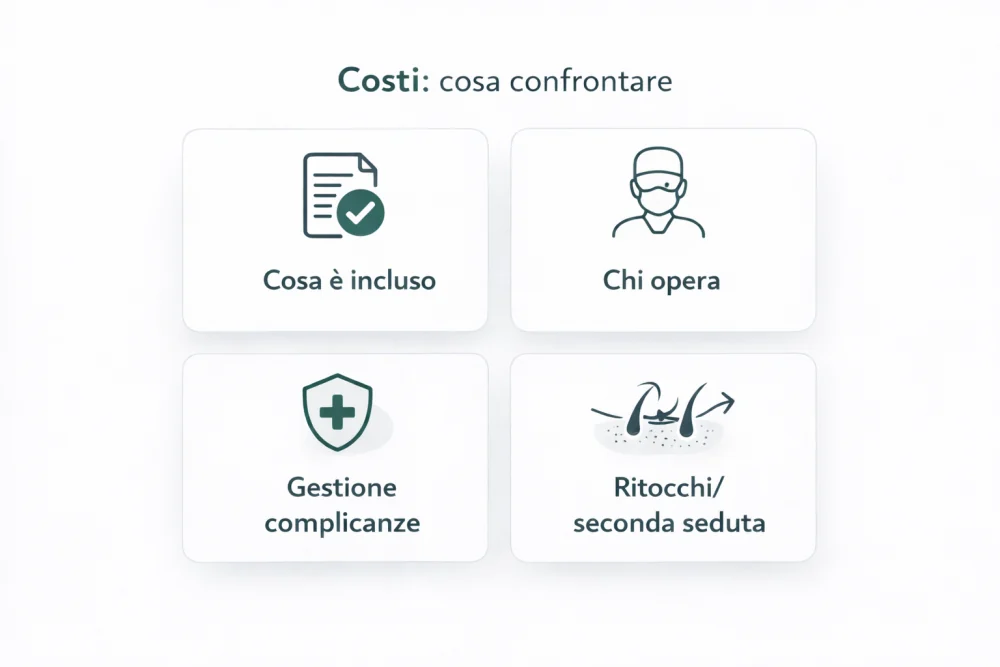 Costi trapianto capelli: cosa confrontare oltre al prezzo