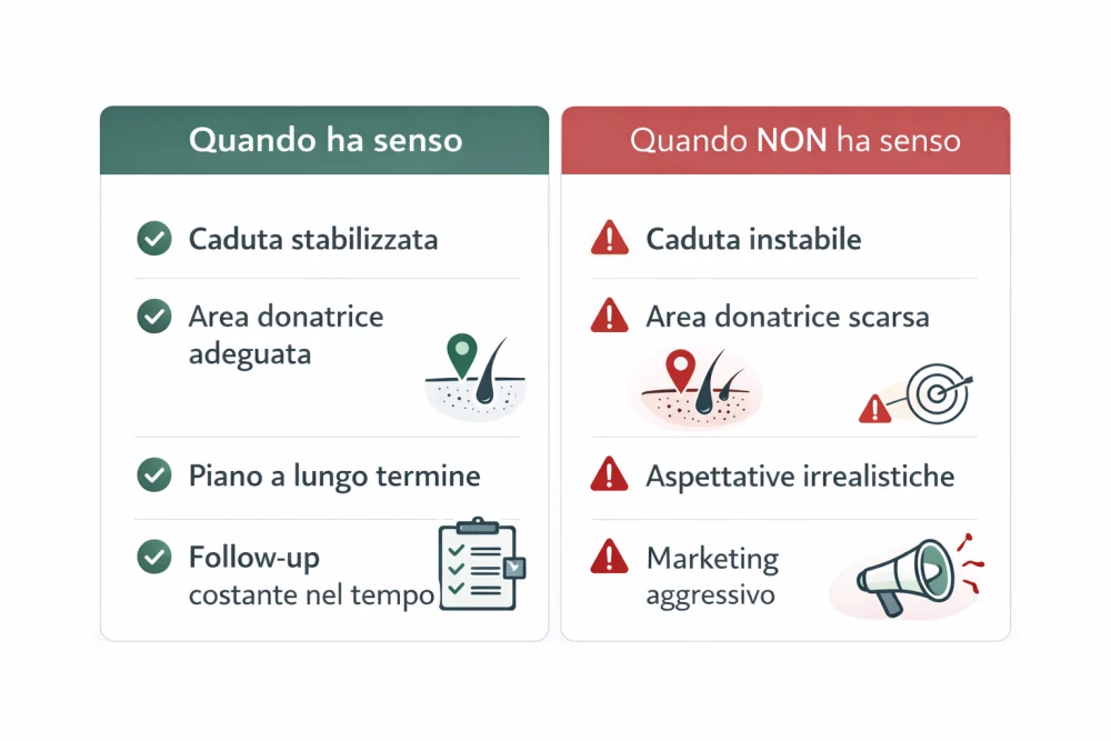 Quando il trapianto ha senso e quando no: confronto sintetico